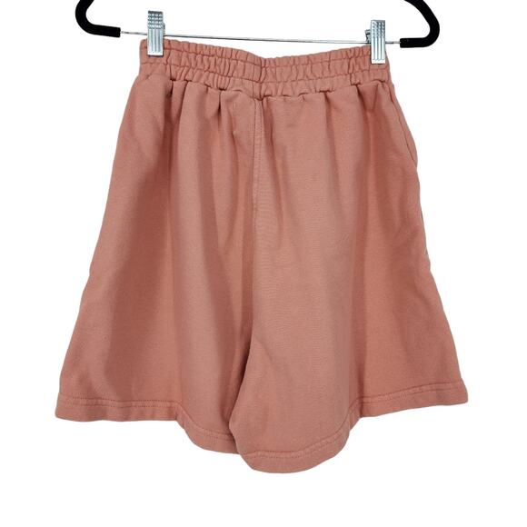 Sixthreeseven Cotton Pull On High Rise The Sweat Short in Salmon Size XS - Picture 2 of 5